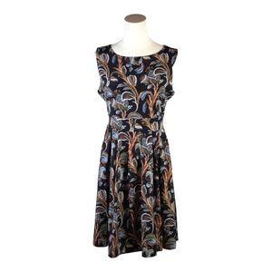 L.A. Soul Black Floral Sleeveless Fit & Flare Dress Size M Tie Back